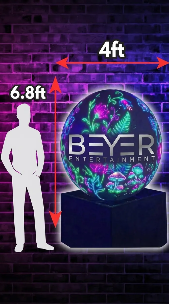 4ft LED Sphere — 6.8ft total height