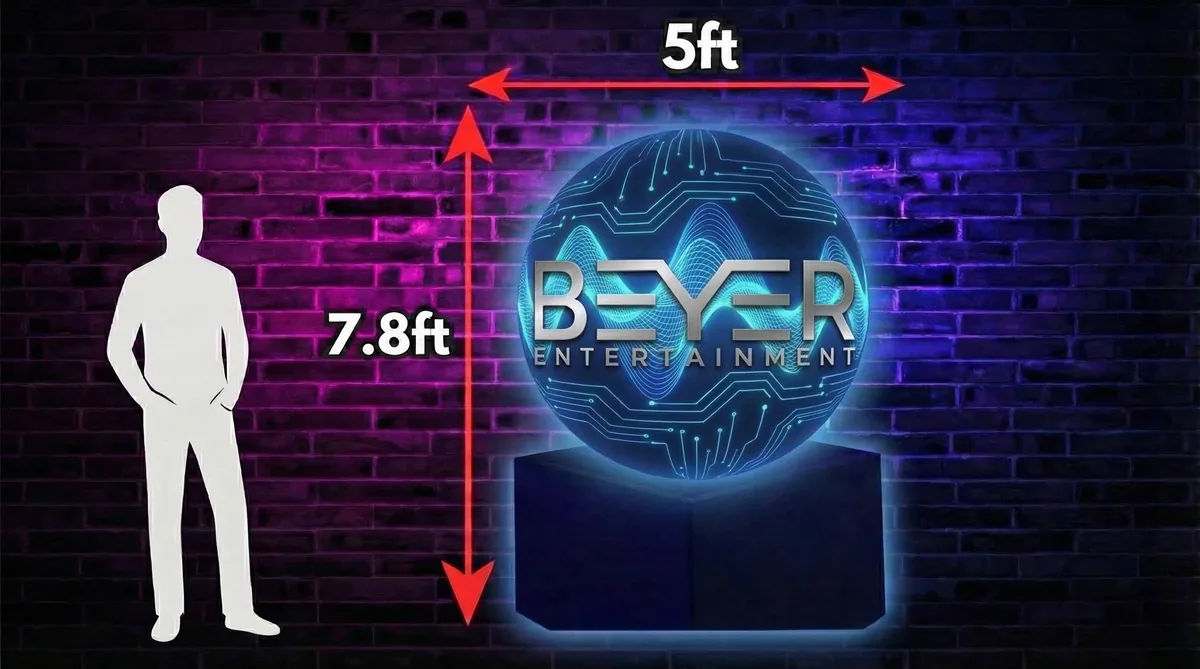 5ft LED Sphere — 7.8ft total height
